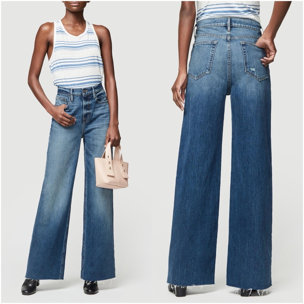 Frame Denim Blue Flare & Wide Leg Jeans